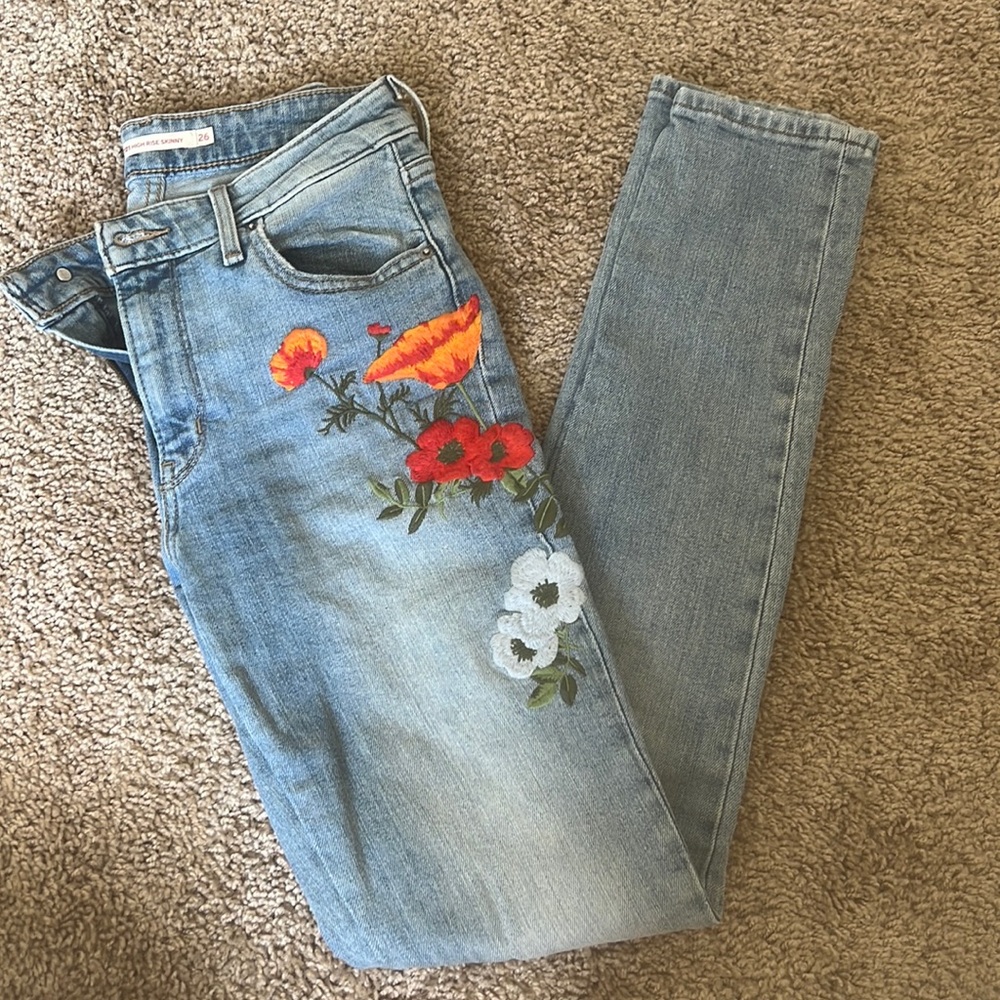 Levi Strauss Floral Jeans
